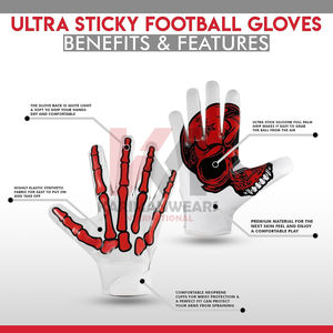 Guantes de Fútbol Americano Deportivos, Ligeros, Duraderos, Transpirables, Flexibles, Diseño de Alto Agarre - Product Image 6