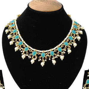 ชุดเครื่องประดับเจ้าสาวชุบทองสไตล์โพลกีประดับเพชรซิร์คอน สร้อยคอ ต่างหู ดีไซน์ทันสมัย เหมาะสำหรับงานหมั้น งานแต่งงาน และงานเลี้ยง - Product Image 2