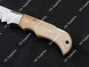 Cuchillo Plegable de Acero Inoxidable Hecho a Mano para Caza y Camping, UA Supplies, OEM/ODM, Múltiples Opciones de Mango, 58 HRC, Industrial/DIY - Product Image 5