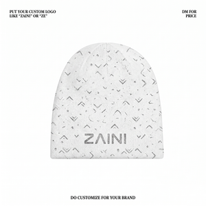 Gorro de Punto Acrílico Premium ZAINI ZI-121, Color Blanco, Suave, Transpirable, Elástico, Cálido para Invierno, con Logotipo Personalizado Bordado, Unisex - Product Image 1