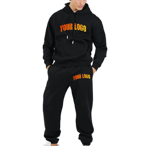Men's Hooded Fleece Tracksuit Set Regular Fit Color Blocking Streetwear Winter Heavyweight <b>Sweat</b> <b>Suit</b> - Product Image 1