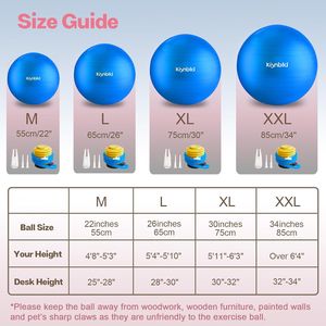 Palla da Yoga Anti-Scoppio Extra Spessa 4 Misure, Palla per Esercizi di Stabilità con Pompa a Pedale per Gravidanza e Allenamento - Product Image 2