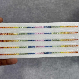 4mm 5mm Saphir arc-en-ciel naturel à facettes octogone coupé saphir de pierres précieuses en vrac pour la fabrication de bijoux importation sans droits - Product Image 1