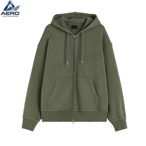 Sudaderas con capucha de alta calidad al por mayor, 100% algodón, personalizadas con estampado puff, estilo urbano, casual, oversize, con cremallera, para hombre, de forro polar francés grueso. - Product Image 1