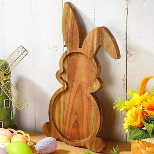 Wholesale Small <b>Breakfast</b> Tray Set Unique Food Wood Serving Platter Bandejas De Madera Dessert Food Wood Serving Tray - Product Image 4