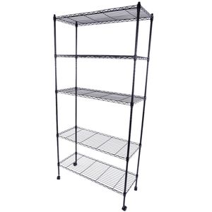 Organizzatore per Trucchi a 5 Livelli in Ferro di Alta Qualità con Ruote in Nylon da 1,5 Pollici, Rivestimento in Plastica Nera Resistente e Durevole - Product Image 1