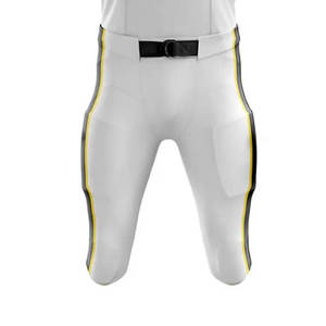 Ensemble d'uniformes de football américain personnalisés 100 % polyester pour maillot, pantalon, gants et crampons sublimés gris, nom d'équipe, taille adulte homme 98 - Product Image 3