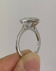 Anillo con incrustaciones de moissanita brillante de 2 quilates con corte marquesa para mujer, plata 925 original, para regalo de promesa de boda para amantes - Product Image 2