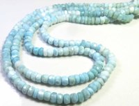 Perles de pierres précieuses en larimar bleu naturel, facettées, en forme de rondelle, 6 mm, 16 pouces, 3 brins, fabrication de bijoux DIY