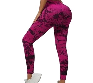 Leggings de yoga pour femmes de haute qualité, tricotés, taille mi-haute, avec poches, sans couture, doux, en élasthanne/nylon, longueur genou, pantalon de fitness - Product Image 1