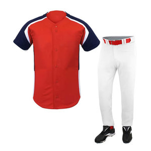 Camiseta de Béisbol Personalizada al por Mayor, Diseño con Botones, Número y Nombre Bordados, Uniforme Deportivo para Equipos Juveniles y Adultos - Product Image 2