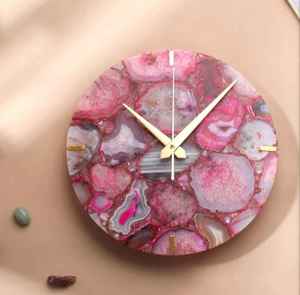 Handmade <b>Orgonite</b> Quartz Wall Clock Creative Natural Crystal Chip Clock for Home Decor - Product Image 4