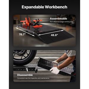 Tavolo Sollevatore Pneumatico per Moto Resistente 1500 libbre, Altezza Regolabile 8.6-31'' - Nuovo Supporto per Riparazione Moto - Product Image 3