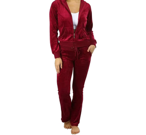 Women <b>Red</b> Hooded Spandex Lightweight Tracksuit Full Length Sleeve Side Pockets Regular Fit Casual Autumn Wear Most Selling - Product Image 5