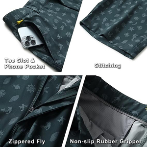 Pantalones cortos de golf para hombre, tela ligera de alto rendimiento, absorbe la humedad, transpirable, cómodo para el verano - Product Image 6