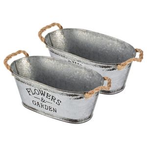Jardinières en fer galvanisé avec poignées, design standard, forme personnalisée, écologiques, pour la décoration intérieure/extérieure de la maison et du jardin - Product Image 2