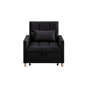 Poltrona Letto Convertibile Multifunzionale Regolabile in Tessuto Morbido per Soggiorno con Cuscino - Product Image 4