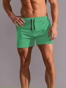 Nouveaux shorts personnalisables pour hommes, style hip-hop, respirants, décontractés, pour la gym, la plage, sous-vêtements, motif uni, logo personnalisé - Product Image 5
