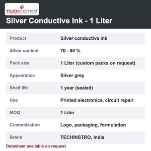 Tinta Conductora a Base de Plata, 1 Litro, 70-80% Plata, para Circuitos y Electrodos, Personalizable OEM - Product Image 3