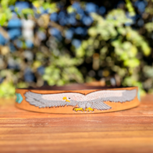 Ceinture en cuir Eagle Western entièrement fabriquée à la main, finition premium avec boucle en alliage de zinc, motif Paisley, largeur 40 mm, durable - Product Image 4