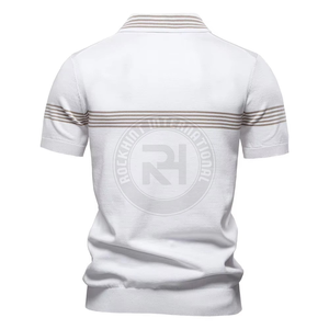 Polo en coton pour homme de haute qualité, design confortable à manches courtes, adapté pour les occasions décontractées, habillées et professionnelles. - Product Image 2