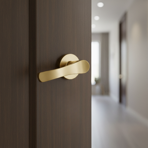 Elegant Solid Brass <b>Door</b> <b>Handle</b> <b>Set</b> with Mortise Lock | Luxury Designer Lever <b>Handles</b> for Interior <b>Doors</b> | Office & Hotel Decor - Product Image 3