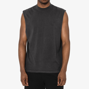 2026 Solid Silk Screen Printed Breathable Knitted 100% Cotton <b>Plus</b> <b>Size</b> Sleeveless Muscle Fit O-Neck Casual Tank <b>Top</b> Men 140g - Product Image 1