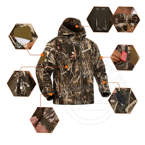 Combinaison de chasse d'hiver classique de haute qualité en toile, respirante, ignifuge, absorbant l'humidité, chaude et confortable, couleur unie - Product Image 4