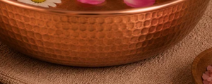 Bol en cuivre martelé artisanal – Bassin en cuivre pur pour spa et pédicure, idéal pour fleurs flottantes, aromathérapie et décoration intérieure - Product Image 5