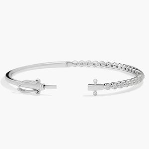 14K Yellow Gold Round Cut Lab Grown Diamond <b>Bangle</b> <b>Bracelet</b> - Product Image 3
