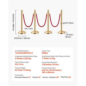 Set di 8 Pali Divisori in Acciaio Inox per Ristoranti e Hotel con 6 Corde in Velluto Rosso - Product Image 4
