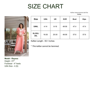 Caftán de algodón bordado de verano rosa claro algodón egipcio para mujer - Product Image 4