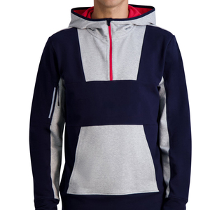 Sweat à capuche demi-zip pour homme, couleur unie, matière respirante, haute qualité, tendance, décontracté, meilleur prix - Product Image 1