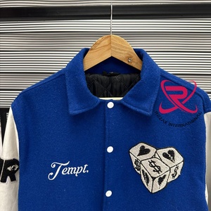 OEM ODM Custom <b>Varsity</b> <b>Jacket</b> Manufacturer Leather Sleeve Wool Body Embroidery Letterman <b>Jacket</b> Sample Development Factory - Product Image 3