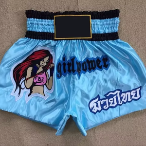 Shorts de boxe Muay Thai en satin personnalisés Vivouge Industries avec broderie dorée, durables, 100 % polyester, vente en gros, usine OEM - Product Image 1