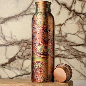 Bouteille d'eau en cuivre pur pour les bienfaits ayurvédiques, écologique, anti-fuite, 1 litre, gourde en cuivre réutilisable - Product Image 3