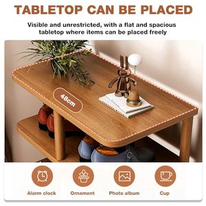 Standing Shoe Storage <b>Shelf</b>, Vertical Shoe Rack, Multi-Functional Storage <b>Shelf</b> for Entryway, Living Room, Bedroom-Brown - Product Image 3