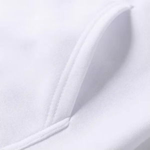 Sweat-shirt à capuche blanc pour homme, coupe classique, en coton French Terry, décontracté, pour l'automne, avec poche - Product Image 5