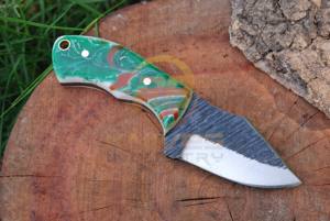 Cuchillo de Desollado de Damasco Hecho a Mano Directo de Fábrica – Cuchillo EDC para Camping con Mango de Resina - Product Image 6