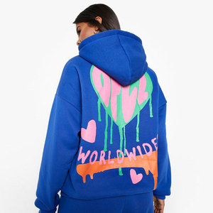 Women's Blue Hooded Tracksuit Set Full Sleeve Floral Embroidery Casual Sweatshirt <b>Pants</b> Plus Size Spring Wear - Product Image 5