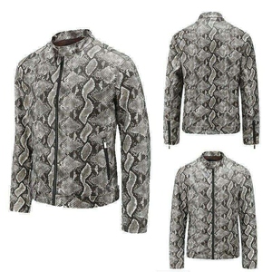 Chaqueta de Invierno de Cuero con Estampado de Serpiente para Hombre, Estilo Urbano Atrevido, para un Clima Frío y Difícil, con Comodidad y un Atractivo Urbano Distintivo - Product Image 6