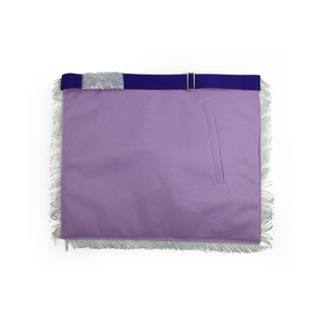 Tablier maçonnique de luxe Past Master Blue Lodge en satin blanc et velours violet avec broderie argentée de qualité supérieure pour franc-maçon - Product Image 3