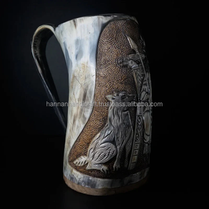 Tazas de cuerno inspiradas en los vikingos, vasos tradicionales rústicos para bebidas, para coleccionistas, estanterías, hogares, bares, fiestas, eventos, decoración. - Product Image 6