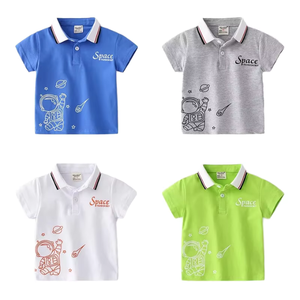 Chemises d'été Uniformes scolaires 100% coton Chemises polo décontractées compressées Logo personnalisé Manches courtes Vêtements de sport pour enfants - Product Image 1