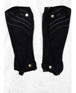 OEM Custom Genuine Leather Case Horse Riding <b>Half</b> <b>Chaps</b> Professional Cowhide Equestrian Leg Armor Gaiters Bags LHC-0037 - Product Image 5