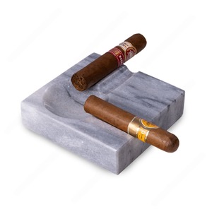Cenicero de mármol clásico más vendido para el hogar, la oficina y el hotel, cenicero de mármol gris cuboide de 2 lados para cigarros - Product Image 1