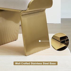 Modern Metal Accent <b>Stool</b> PU Leather Seat Entry Apartment <b>Bedroom</b> Living Room Furniture OEM Custom Design Premium Trade - Product Image 4