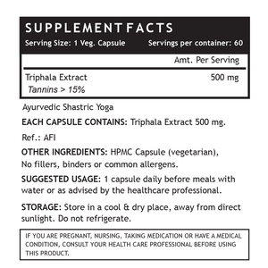 Cápsulas de Extracto de Triphala 500mg, Mezcla Herbal Ayurvédica de Amalaki, Haritaki y Bibhitaki, 60 Cápsulas Vegetarianas, Apoyo Intestinal - Product Image 3
