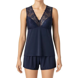 Ropa de dormir de Spandex de encaje transpirable para mujer, ropa de dormir de tela elástica suave, conjunto de lencería cómoda para mujer, ropa de dormitorio de verano - Product Image 4