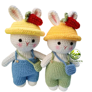 Handmade Crochet Bunny Sheep Plush Toy Soft Cotton Amigurumi <b>Doll</b> Collectible Easter Gift OEM Manufacturer Vietnam - Product Image 4